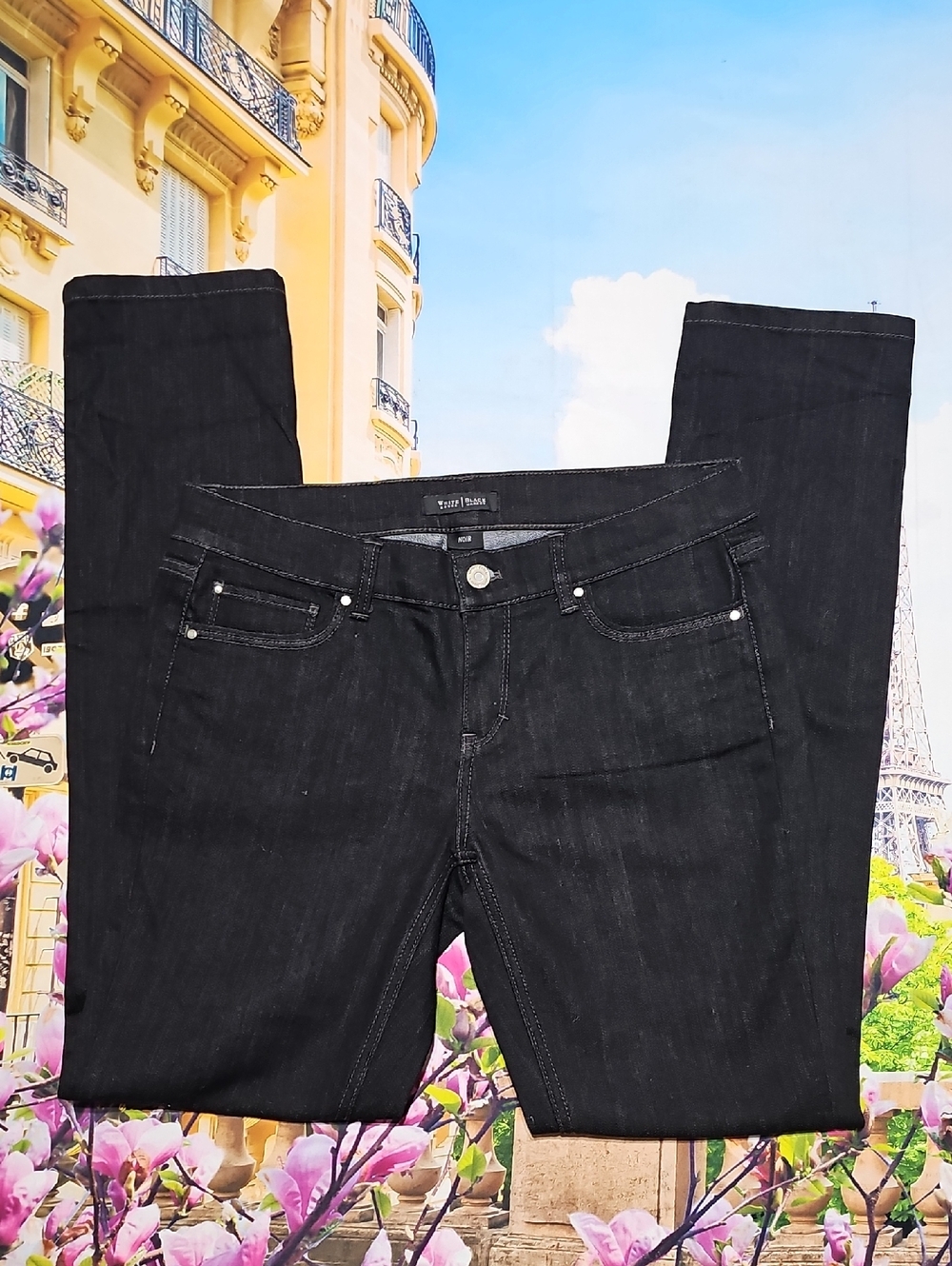White House Black Market Noir Black Slim Jeans New Size 6